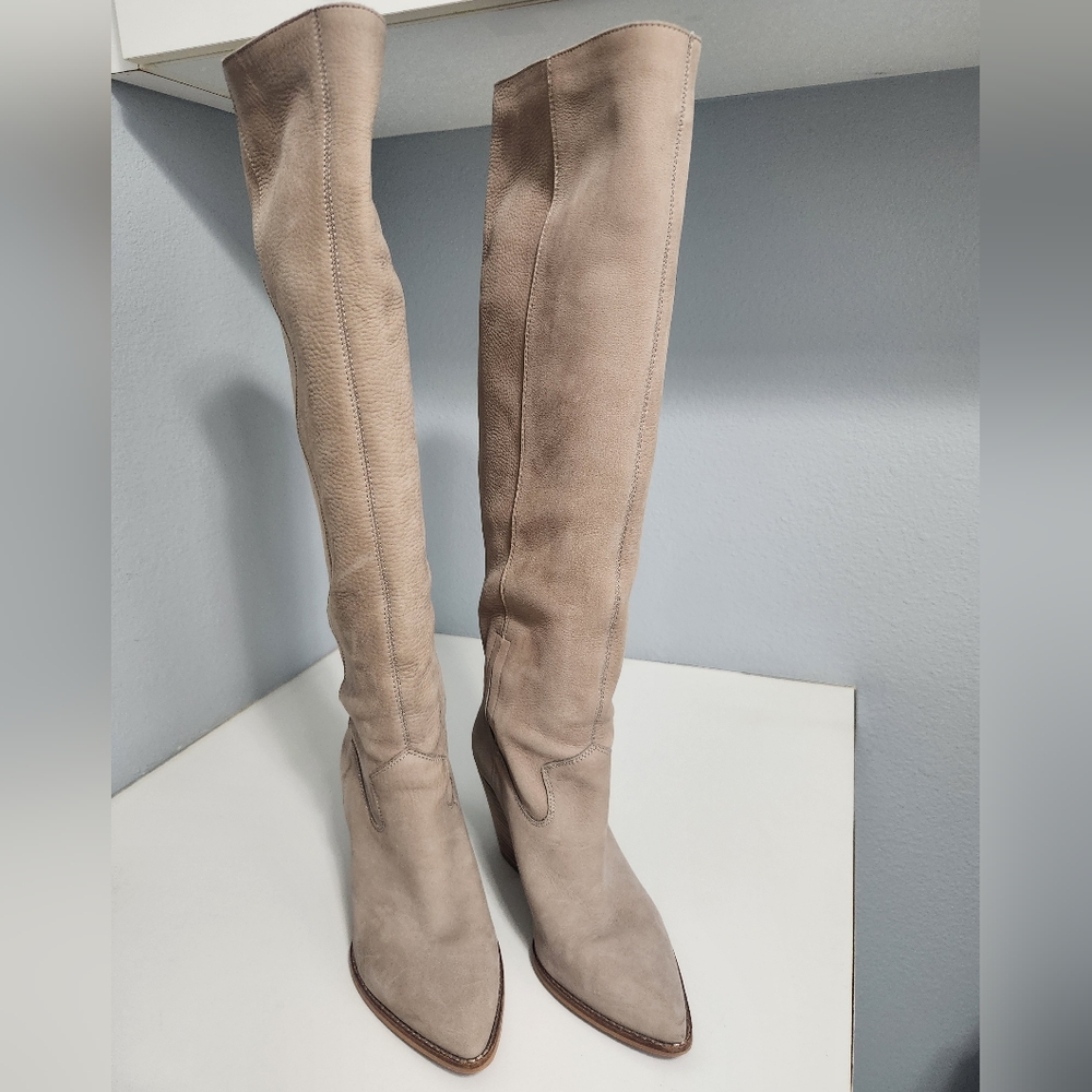 Lucky Brand Suede Tan Knee-High Women's Boots